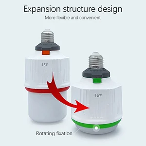 Fijación rotativa de fijación rotativa bombilla de emergencia de 15 vatib22 E27 que funciona con batería bombiled para exteriores